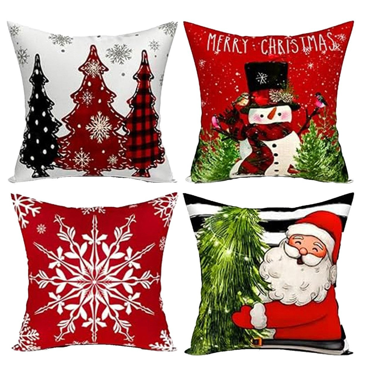 Household Double-sided Printed Santa Claus Sofa Cushion
