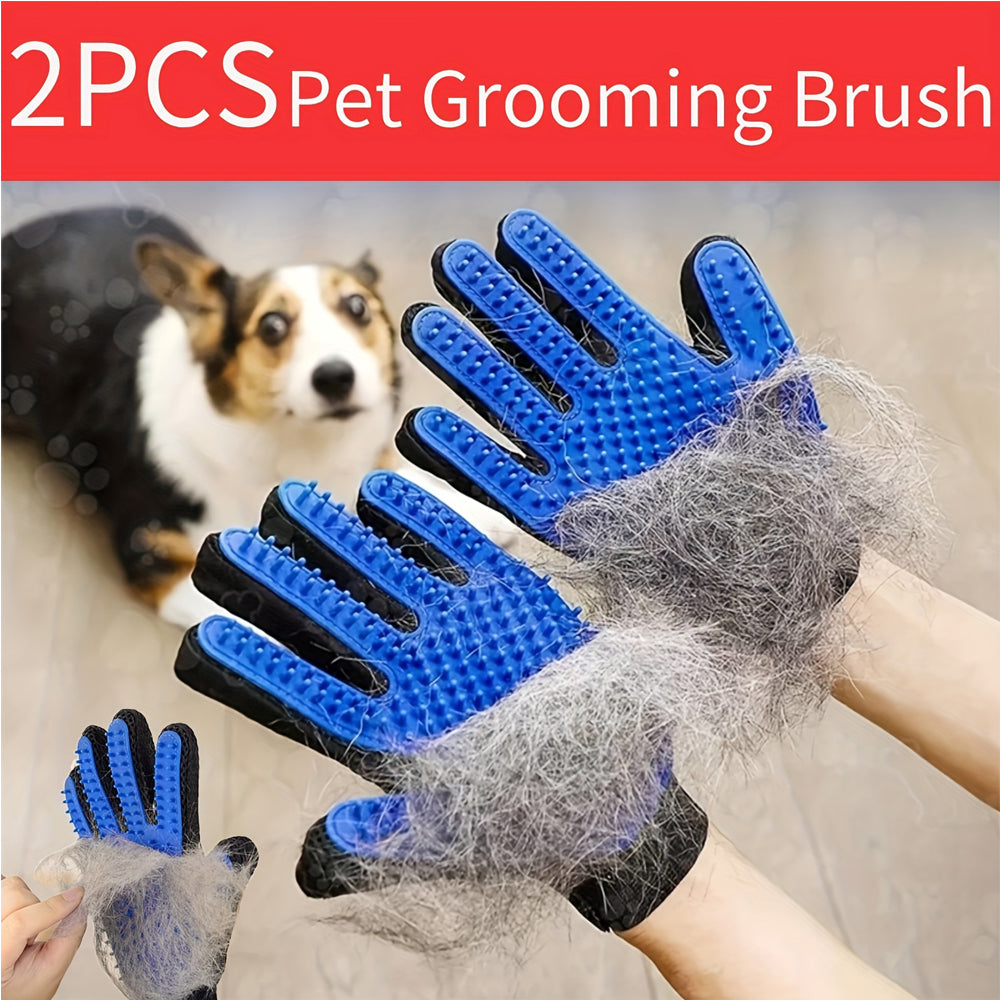 1 Pair Pet Grooming Cat Dog Rabbits Horse Gloves Pet Brush Glove Premium De-Shedding Glove