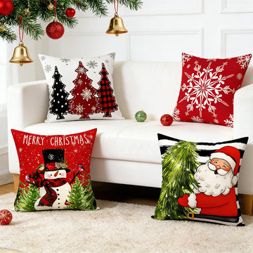 Household Double-sided Printed Santa Claus Sofa Cushion